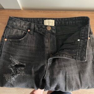 Vestique straight leg jeans with fringe